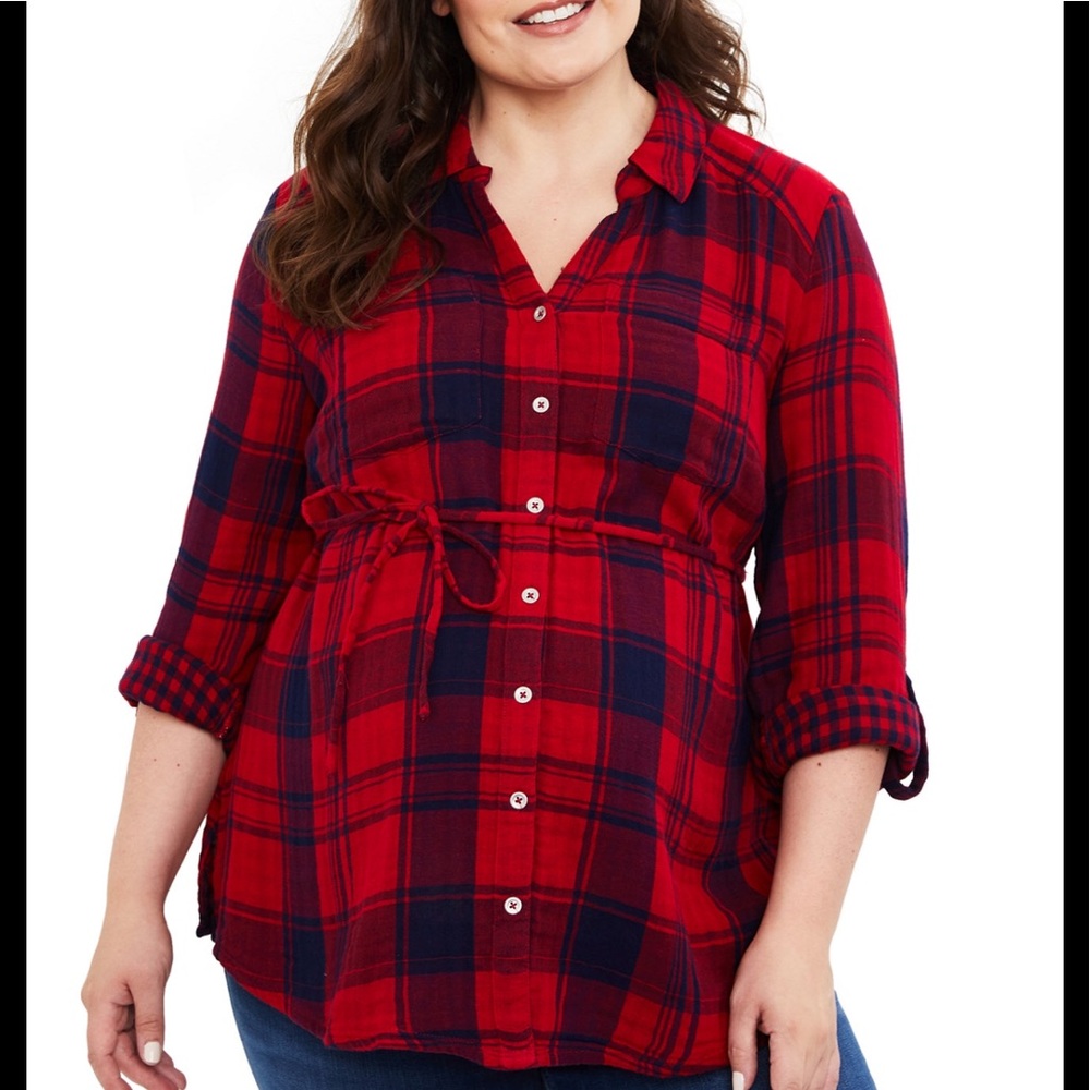 Motherhood Maternity Plaid Shirt